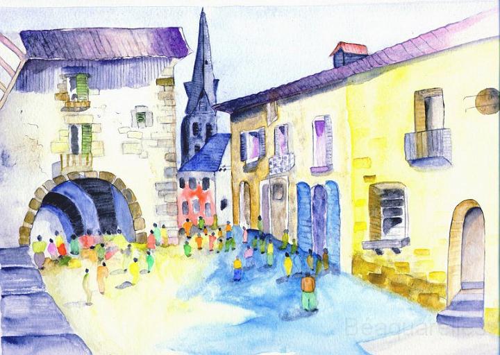 rue village 010899.JPG - la foule